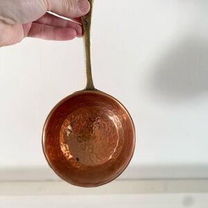 Vintage Hammered Copper Ladle with Brass Handle